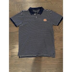 Colony, Auburn University Tigers XL Short Sleeve Striped Polo Shirt Navy White